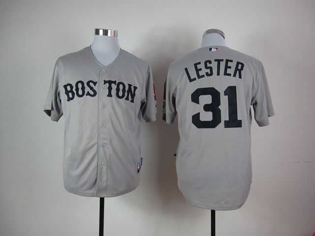 Men Boston Red Sox #31 Lester Grey MLB Jerseys->boston red sox->MLB Jersey